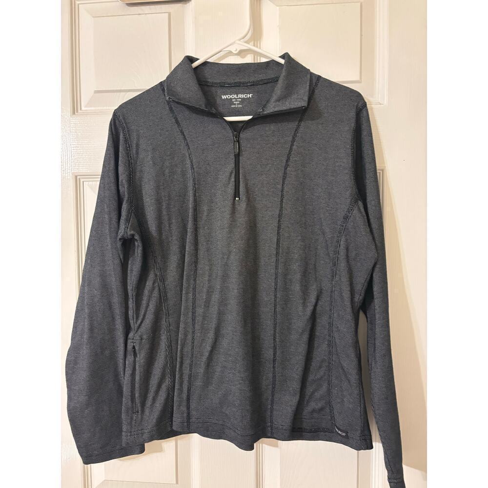 Woolrich black and gray pullover long sleeve top sz large